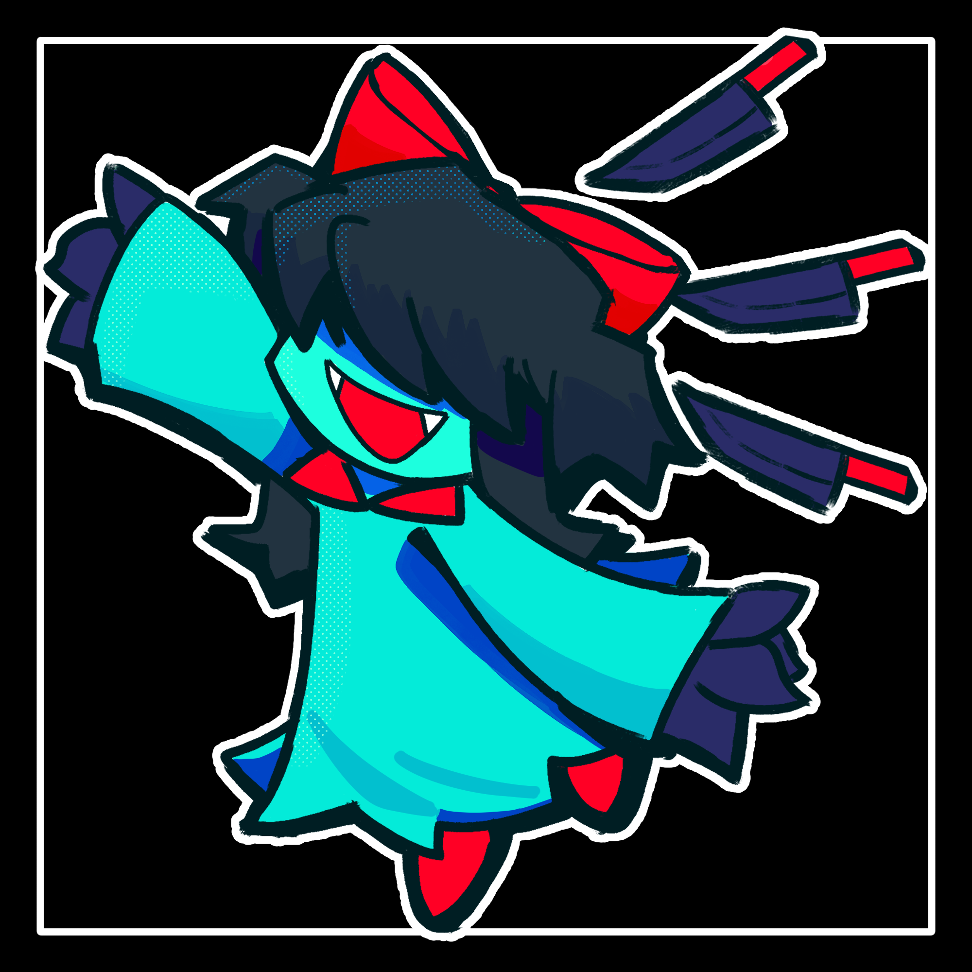 Deltarune Aqua Acrylic Keychain