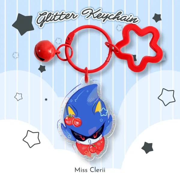 Metal Sonic -  Glitter Acrylic Keychains