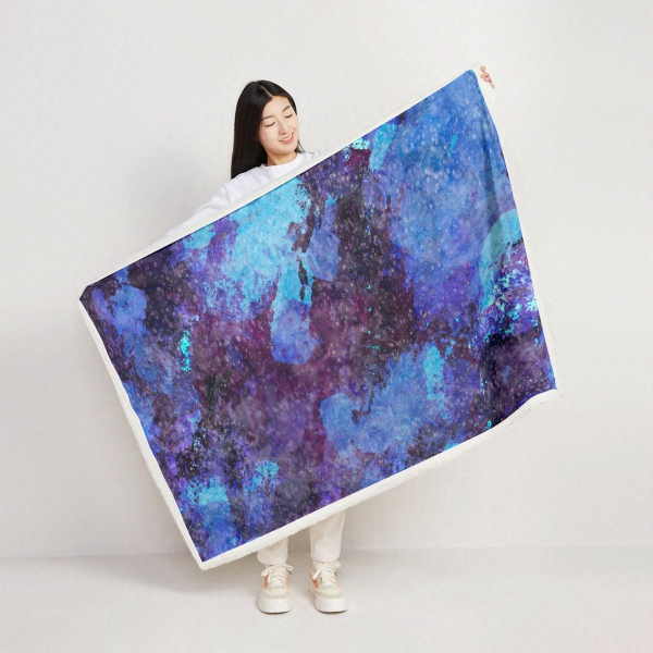 Blue And Purple Pattern - Blanket