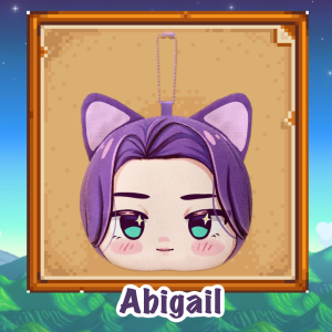 Abigail cat ears Mochi Face Plush Keychain