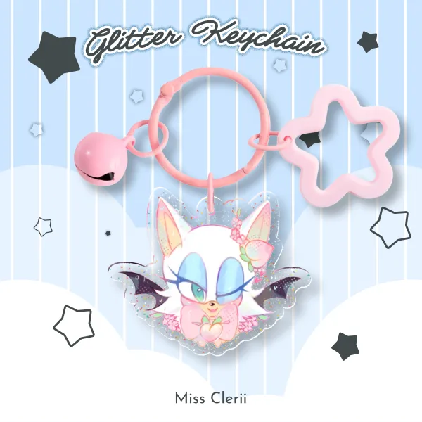 Rouge The Bat -  Glitter Acrylic Keychains