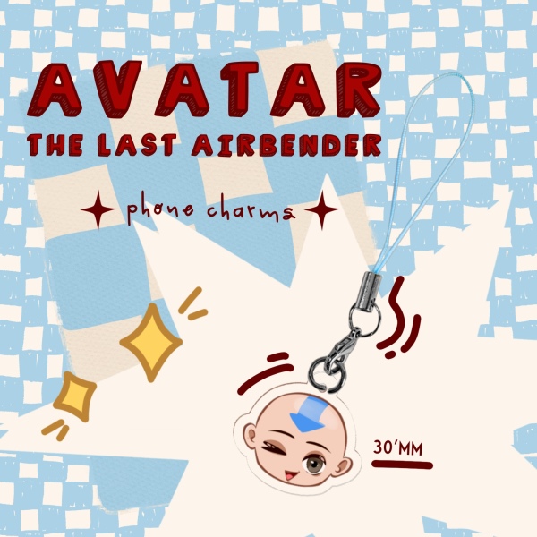 Clear Acrylic Avatar Phone Charms - Aang