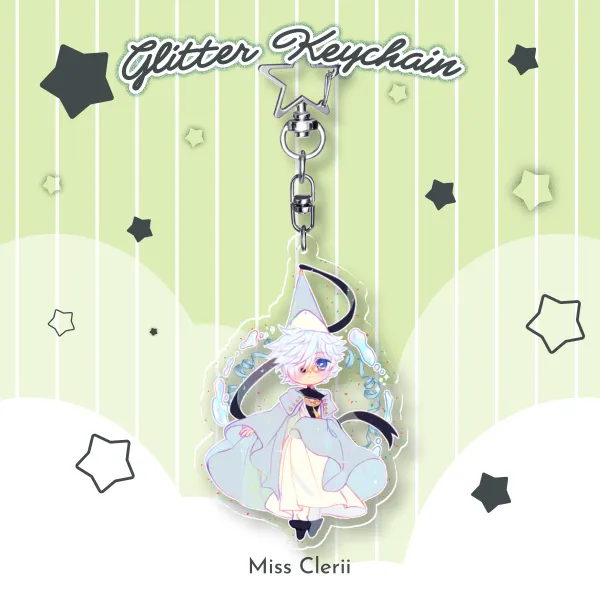 Qifrey - Glitter Acrylic Keychains