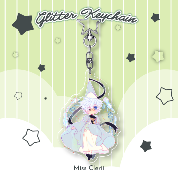 Qifrey - Glitter Acrylic Keychains
