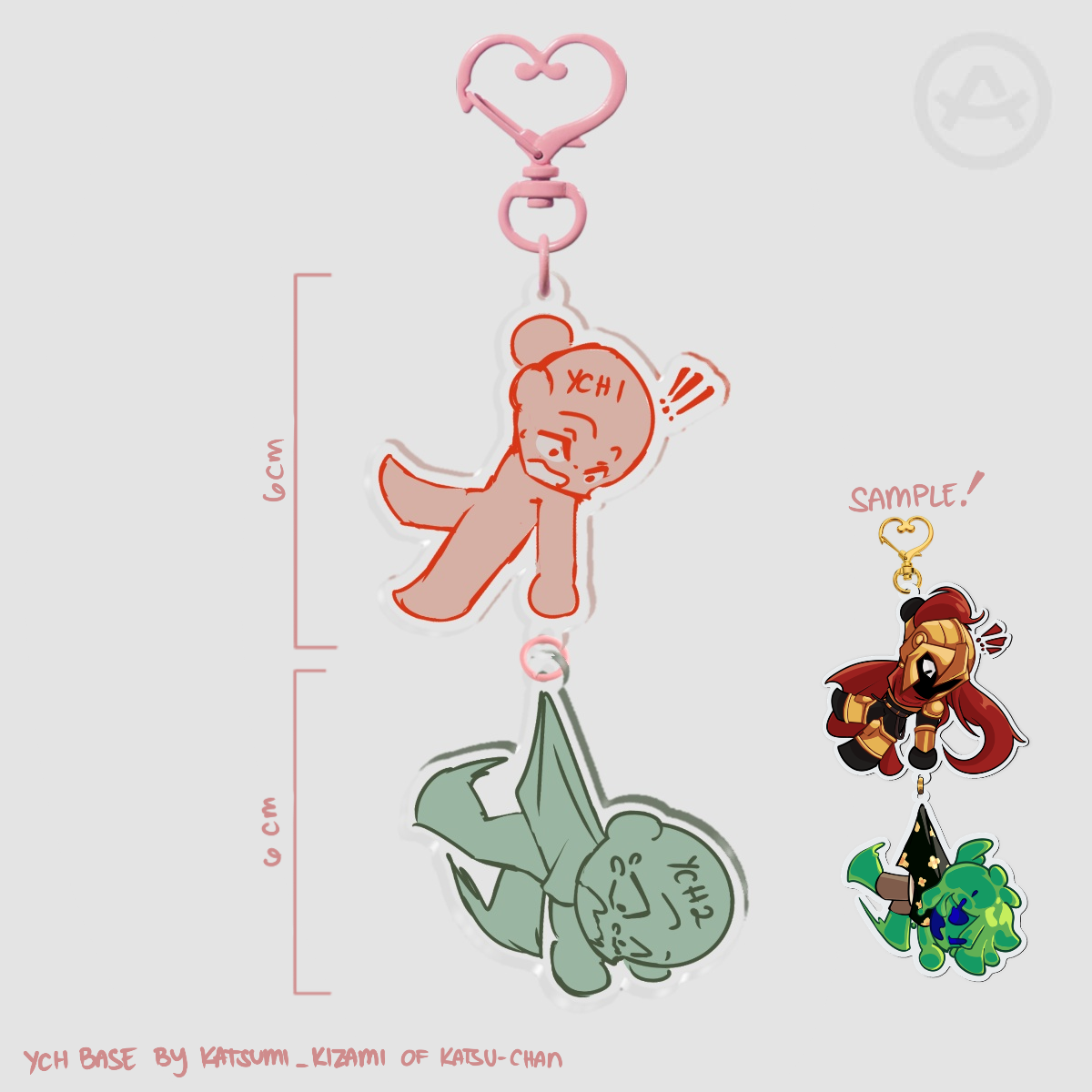 Pair/Couple Falling YCH | Connecting Keychain 6CM