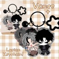 Vance and lucian glitter acrylic keychain