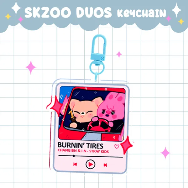 Duos Burnin Tires Keychain