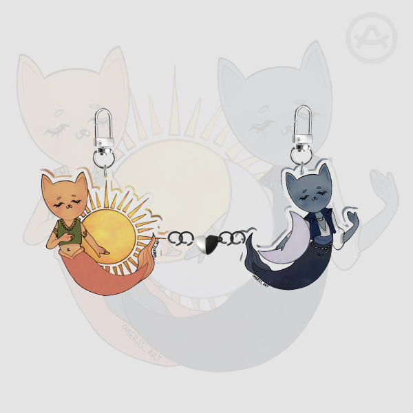 Sun&Moon Acrylic Magnet Keychains