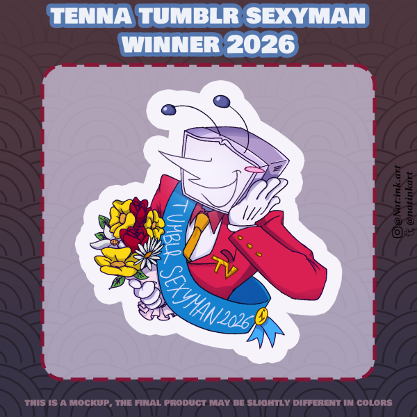 Tenna Tumblr Sexyman Winner 2026 Die Cut Sticker
