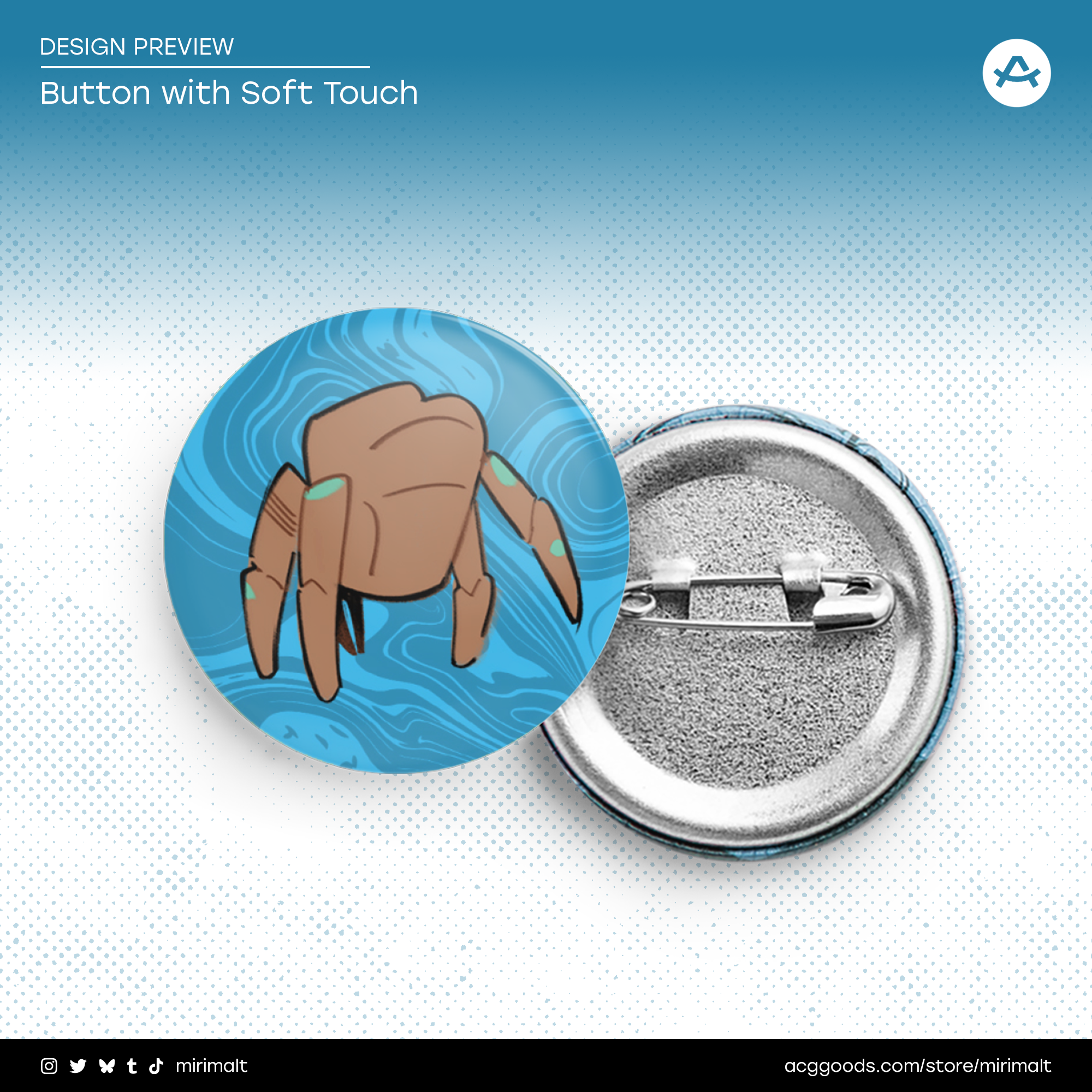 Rocky Button | Blue