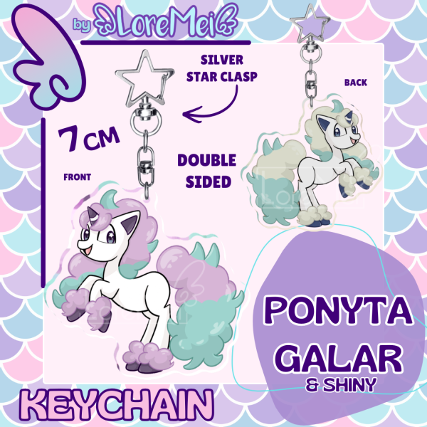 ꒰𑁬°Ponyta Galar°໒꒱ || Double Sided Keychain