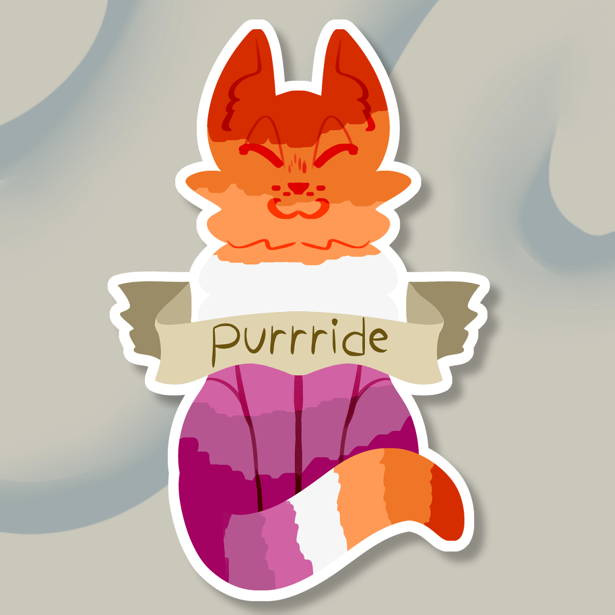 Lesbian "Purrride" pride cat sticker