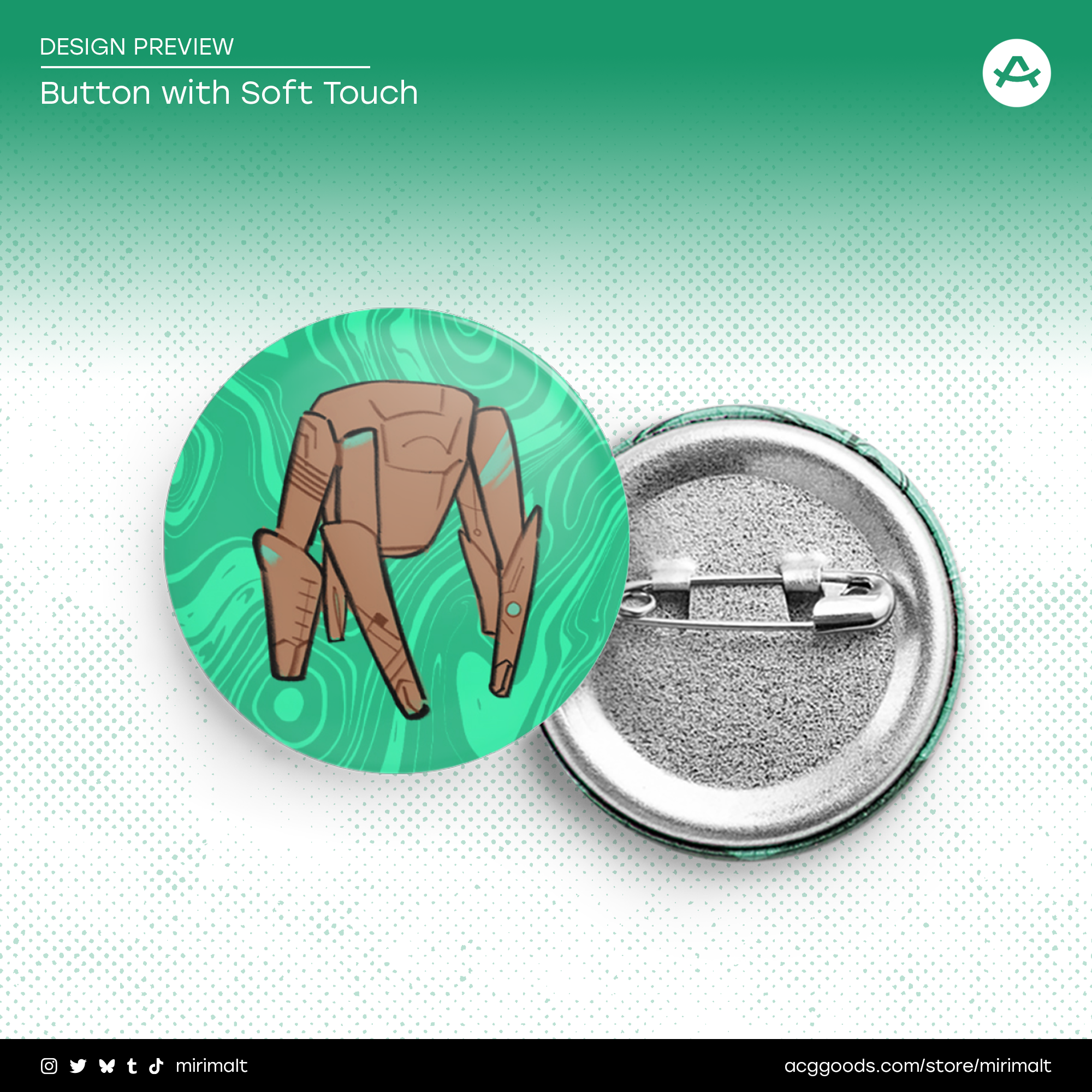 Rocky Button | Green