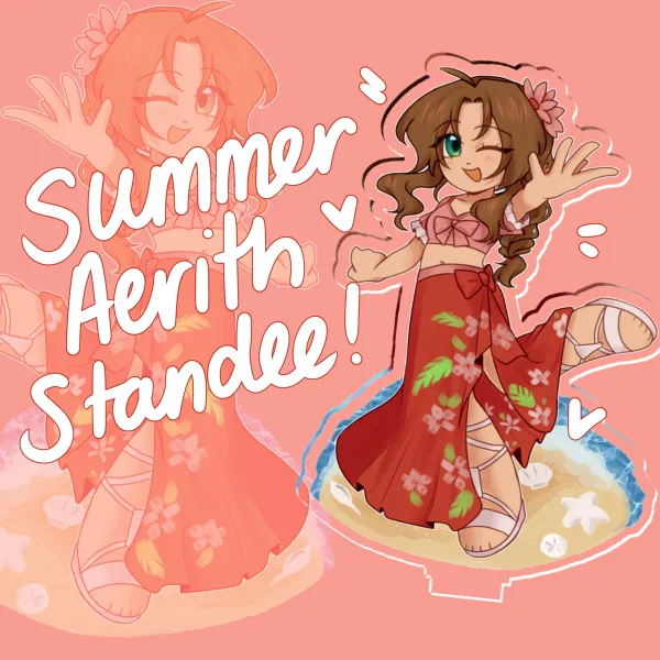 [Final Fantasy VII] summer aerith - Clear Acrylic Standee