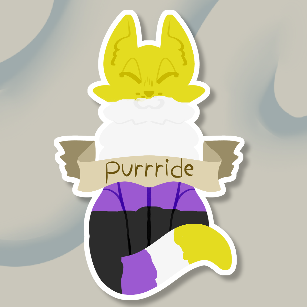 Non-Binary "Purrride" pride cat sticker