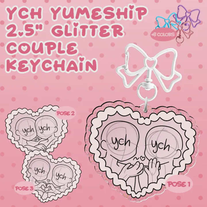 YCH Custom Yumeship Couple Glitter Acrylic Keychain