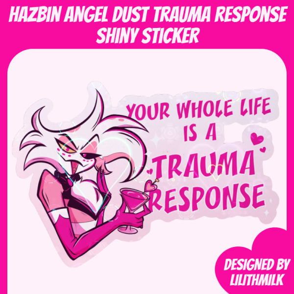 Hazbin Hotel Angel Dust Trauma Response Shiny Sticker