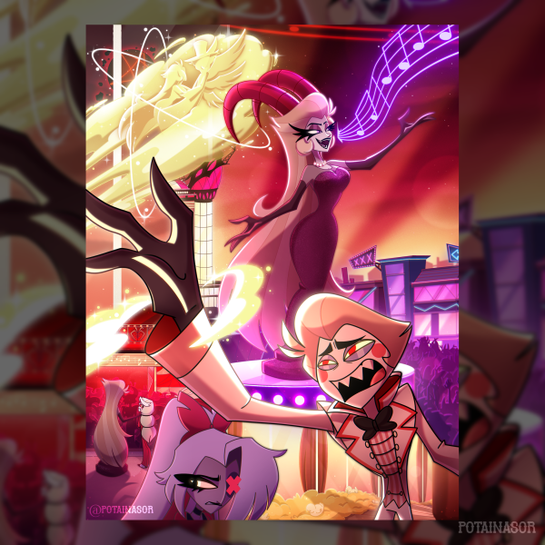Lilith's returnπ€β¨οΈπΆ | Lilith, Lucifer, Charlie and Vaggi | Hazbin Hotel Poster | Potainasor π€β¨οΈβ€οΈ Potainasor Design and sold byPotainasor