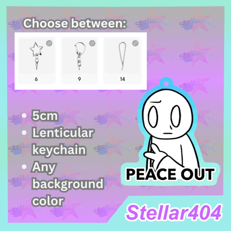 Peace Out Lenticular Keychain YCH