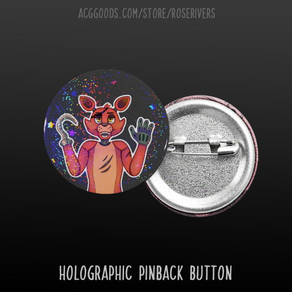 Foxy - 32mm Holographic Pinback Button