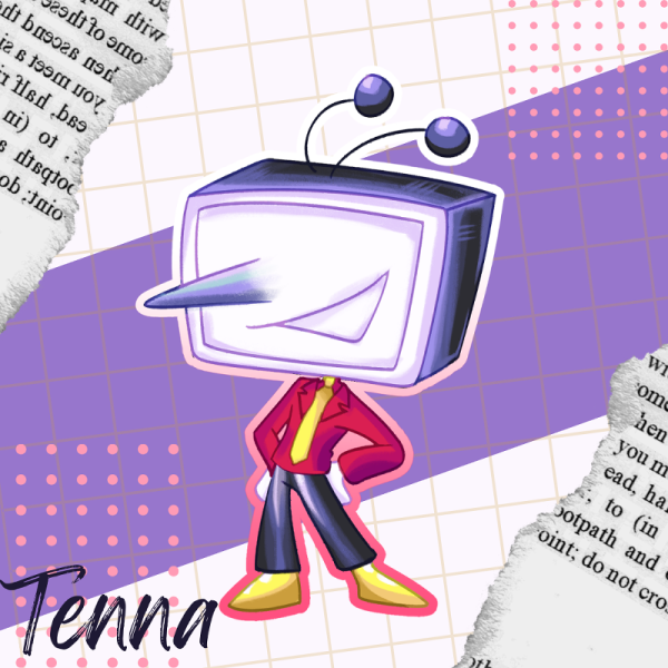 Tenna Deltarune Colored Edge Die Cut Stickers