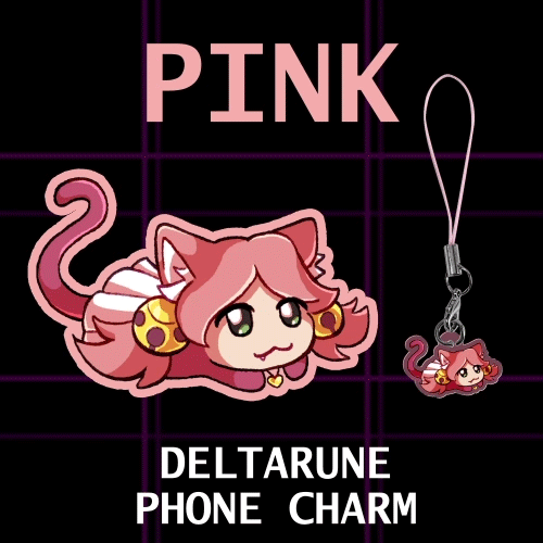 PINK ₍^. .^₎⟆ Deltarune Cat Phone Charm