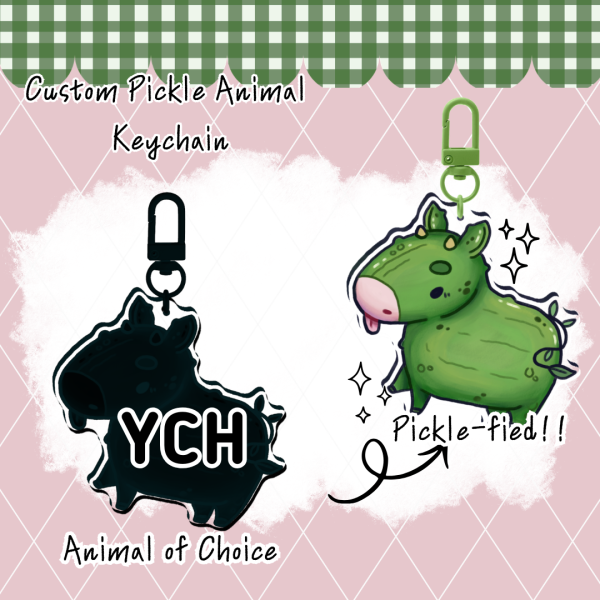 YCH Custom Chibi Pickle Animals Keychains