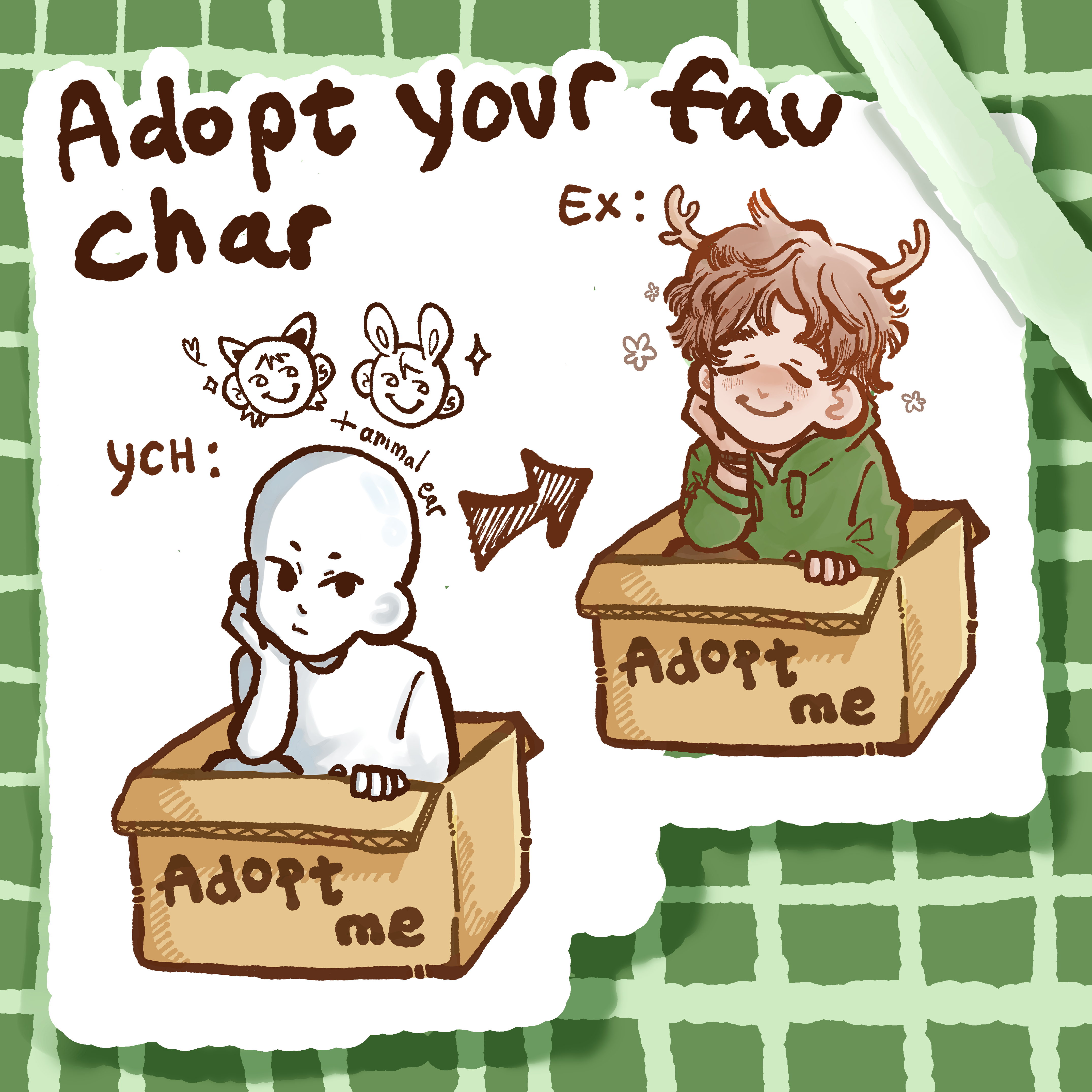 Adopt your favorite character YCH - 5cm keychain