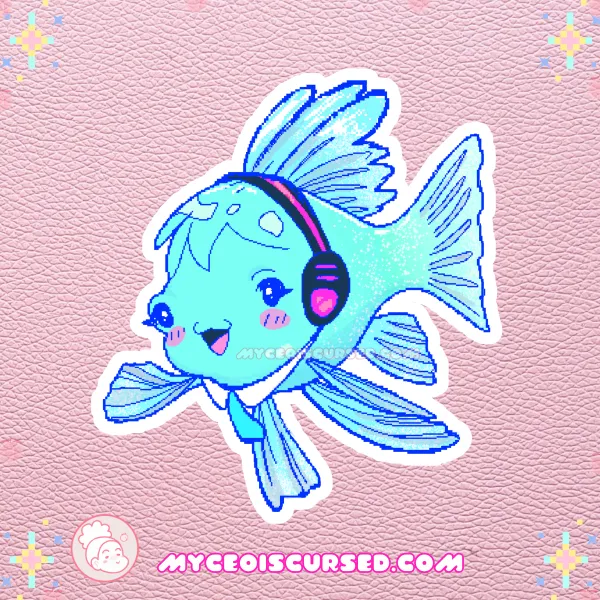 Fishku Glossy Sticker (From 'My Ceo Is Cursed' Webseries)