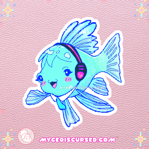 Fishku Glossy Sticker (From 'My Ceo Is Cursed' Webseries)