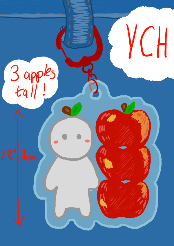 3 Apples Tall YCH Keychain