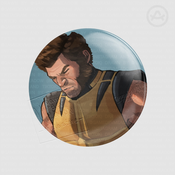 Logan Howlett / Wolverine (X-Men) Fan Art Badge - Glossy Finish