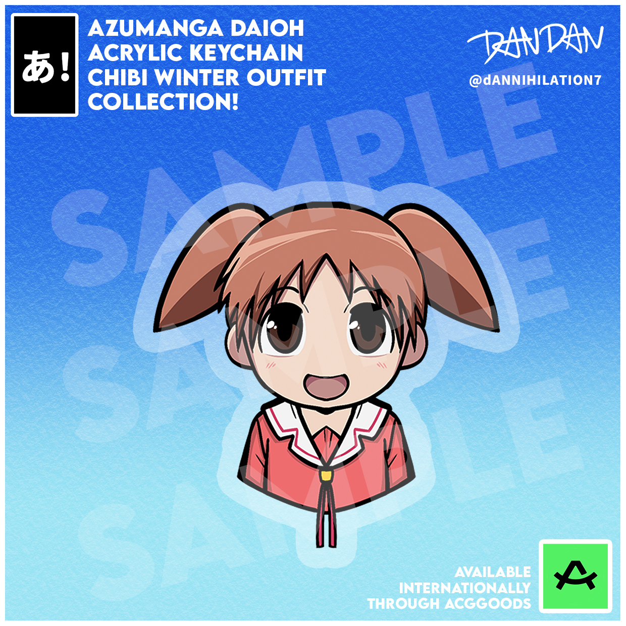 Azumanga Daioh Chiyo Chibi Acrylic Keychain (winter uniform)
