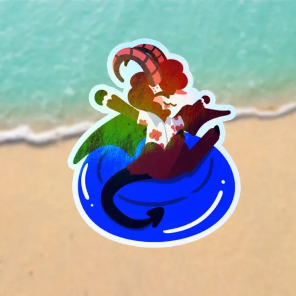 Summer rainbow holo Dazzle Die Cut Stickers