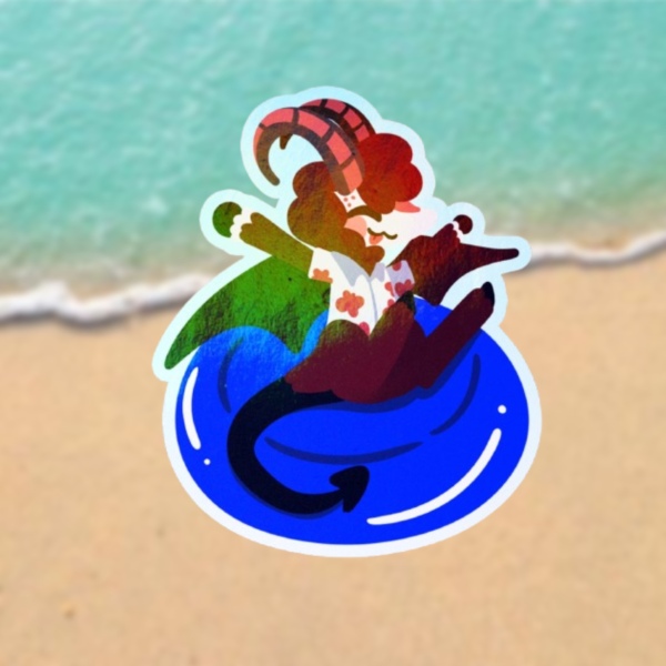 Summer rainbow holo Dazzle Die Cut Stickers