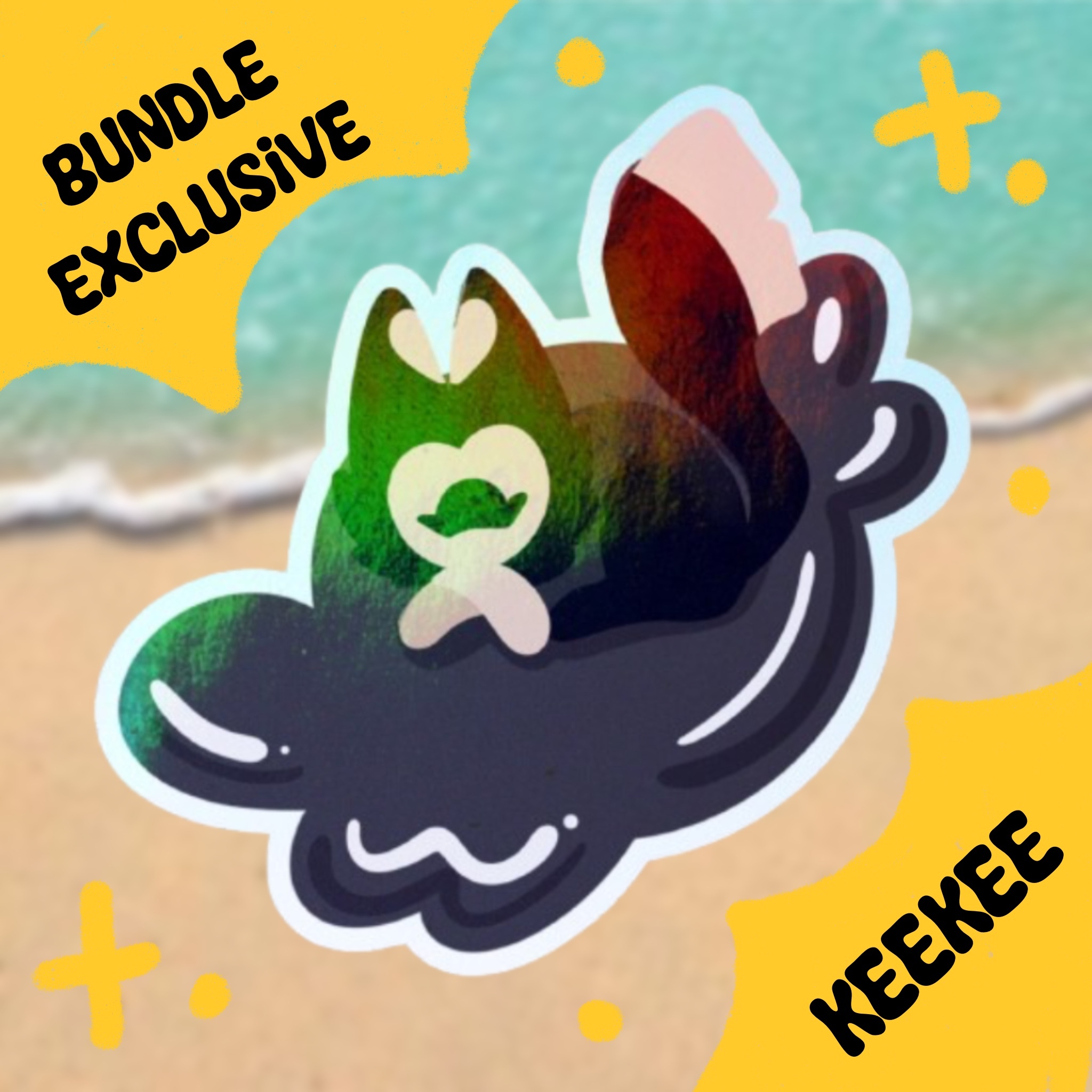 Summer rainbow holo Keekee Die Cut Stickers