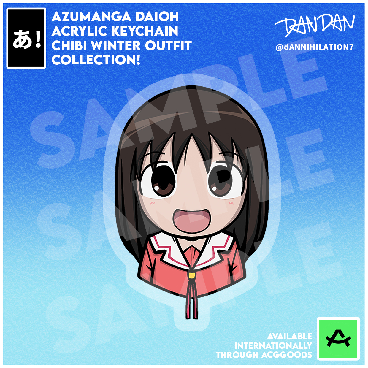 Azumanga Daioh Ayumu (Osaka) Chibi Acrylic Keychain (winter uniform)