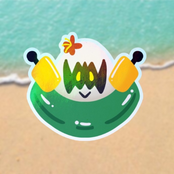 Summer rainbow holo hazbin hotel frank Die Cut Stickers