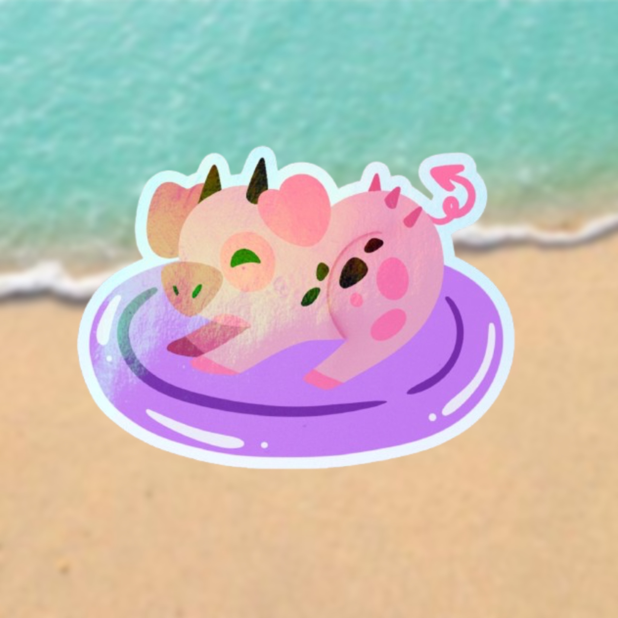 Summer rainbow holo fat nuggets Die Cut Stickers