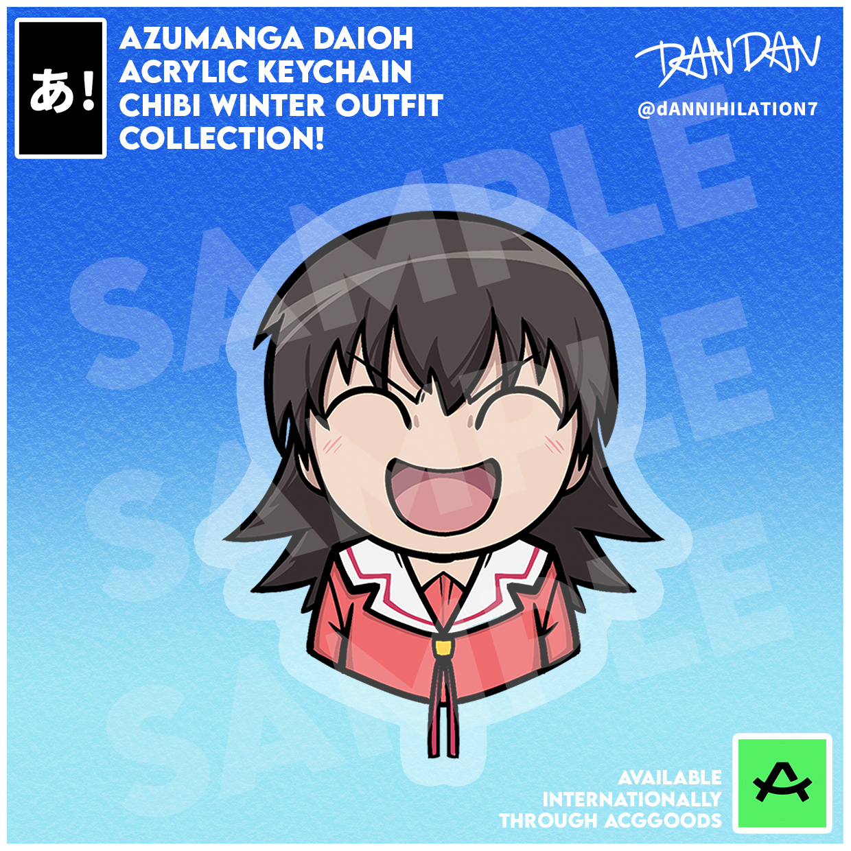 Azumanga Daioh Tomo Chibi Acrylic Keychain (winter uniform)