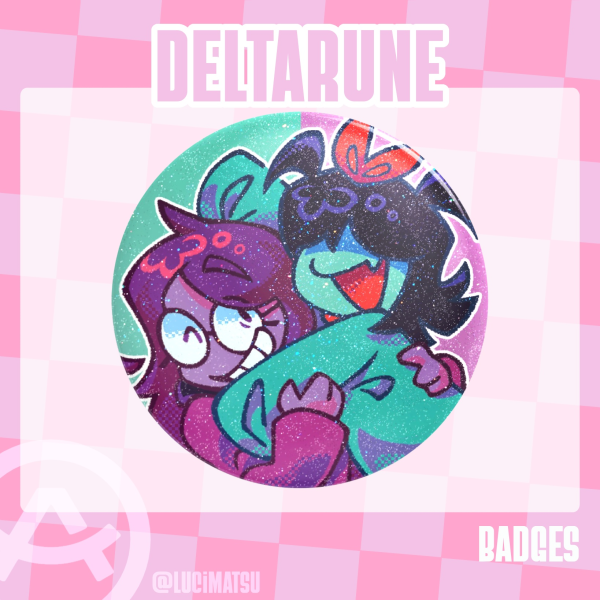 Aqua & Seth glittery badge [Deltarune]