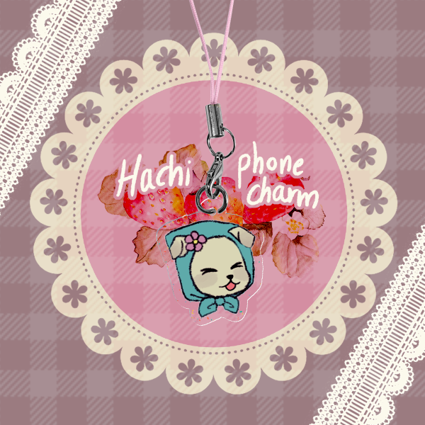 Hachi Glitter Phone Charm