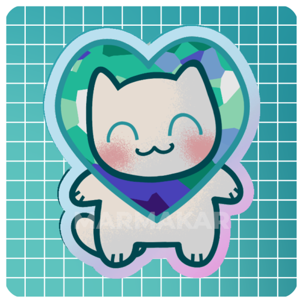 Kitty Heart Gay Acrylic Pin