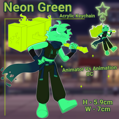 Neon Green - OC Keychain