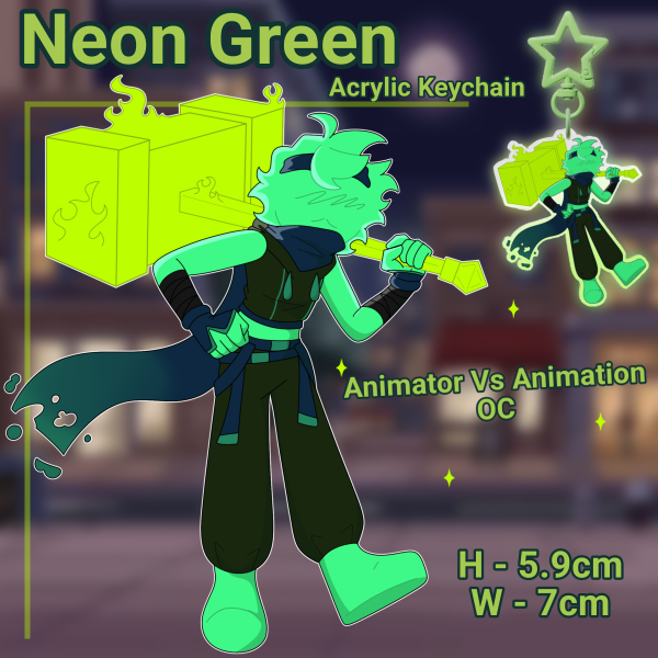 Neon Green - OC Keychain