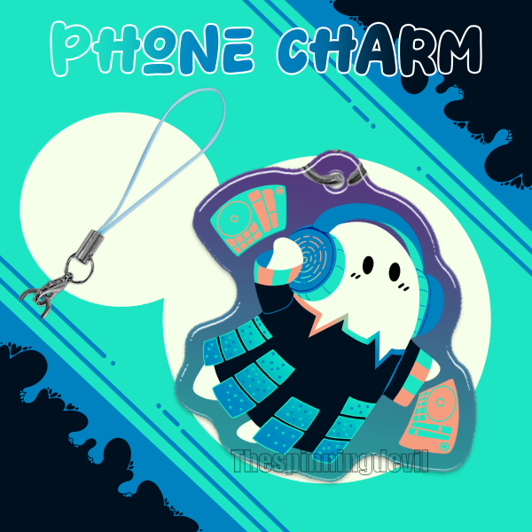DJ ghost - Epoxy phone charm