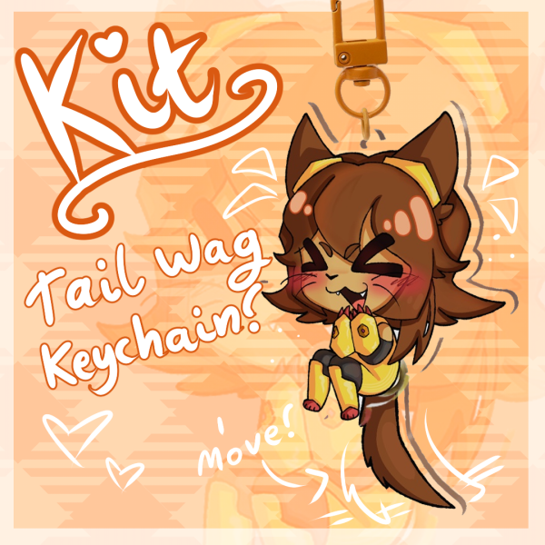 Tail-wagging Kit Keychain