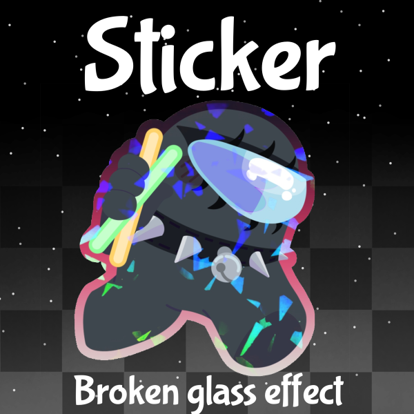 Black Among Us Show Colored Edge Die Cut Sticker