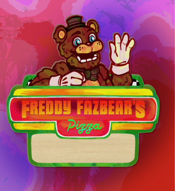 Fnaf 1 Pizzeria Nametag - Blank - Wooden Pin