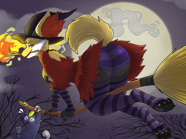 Delphox Pinup Postcard